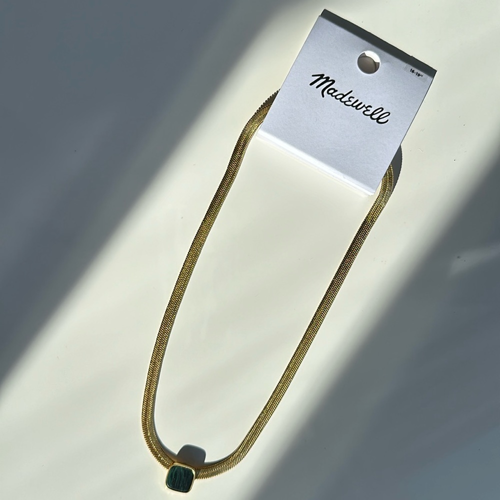 Madewell snakechain malachite necklace